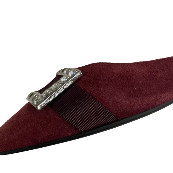 Michael Kors Shirley Crystal Embellished Pumps d'Orsay Dark Red Size 8M - Picture 9 of 10